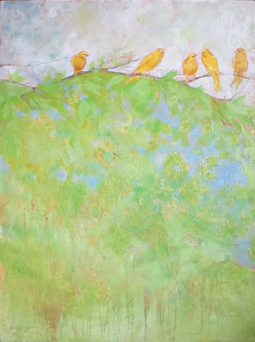Canaries, painting by Siv Lavell