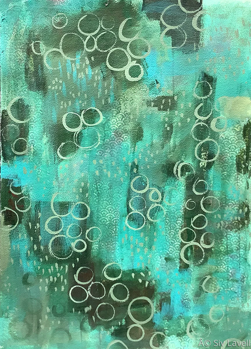 Floating, painting by Siv Lavell