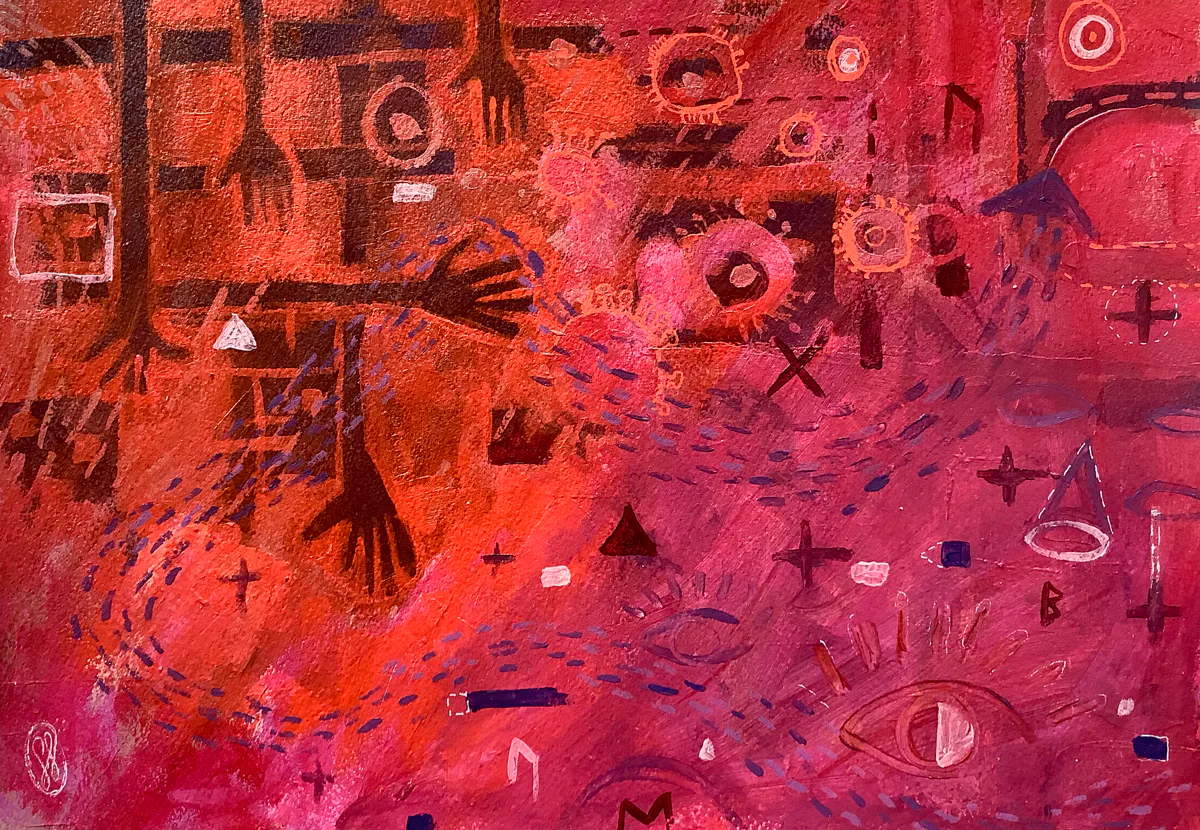 Infectious, painting by Siv Lavell