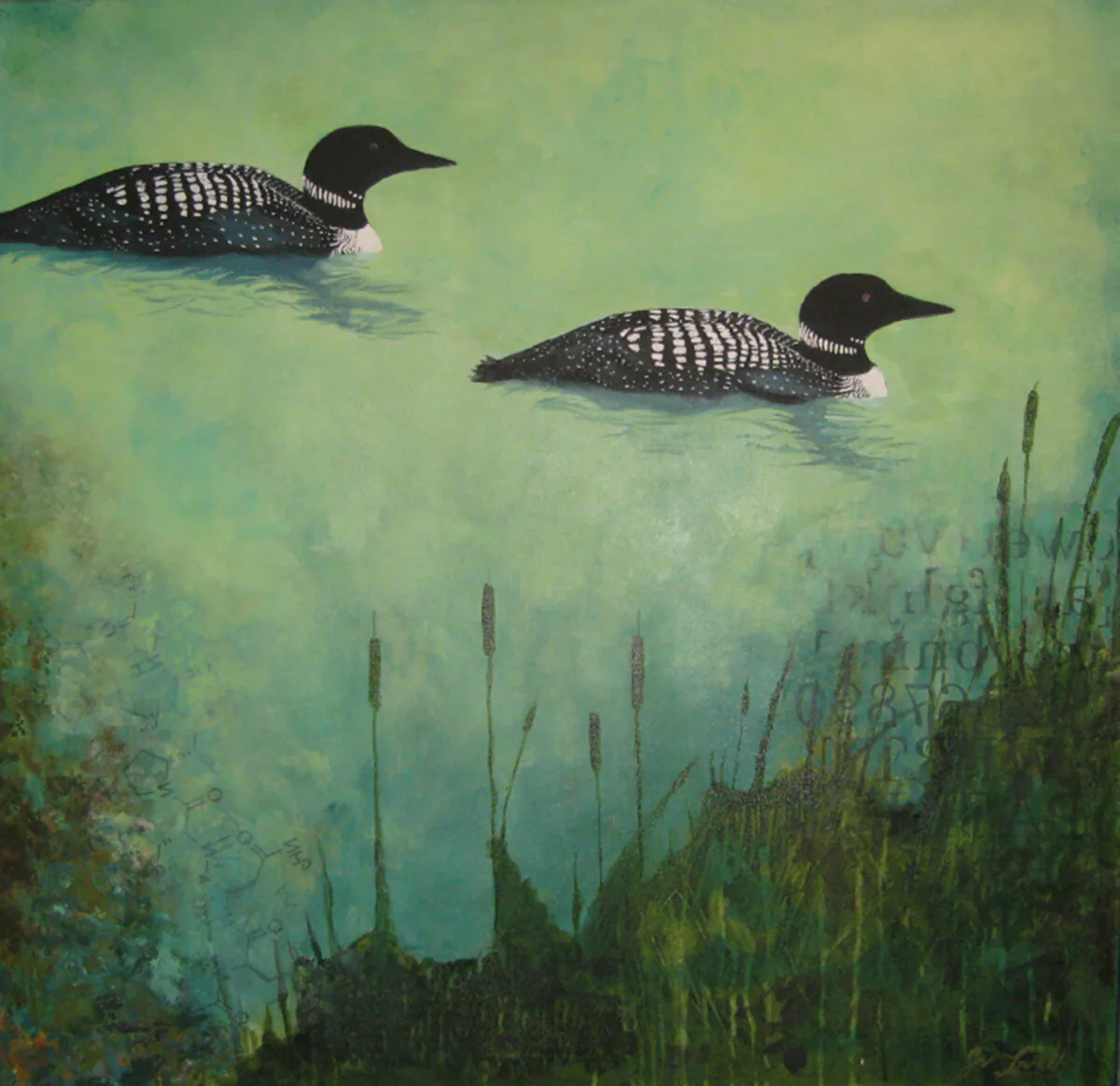 Into the Reeds, painting by Siv Lavell