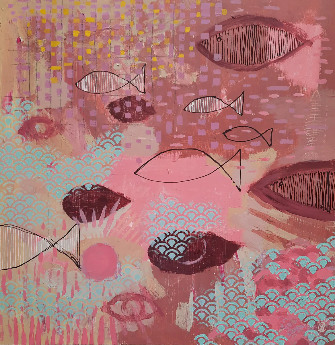 Keep Swimming, painting by Siv Lavell