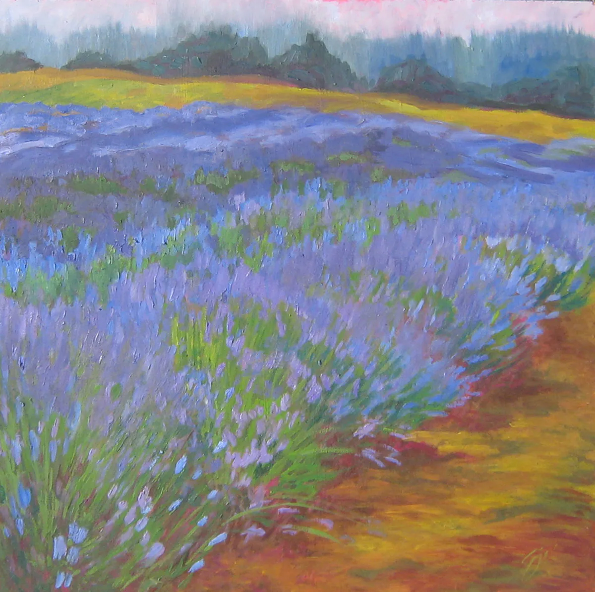Lavendar fields, painting by Siv Lavell