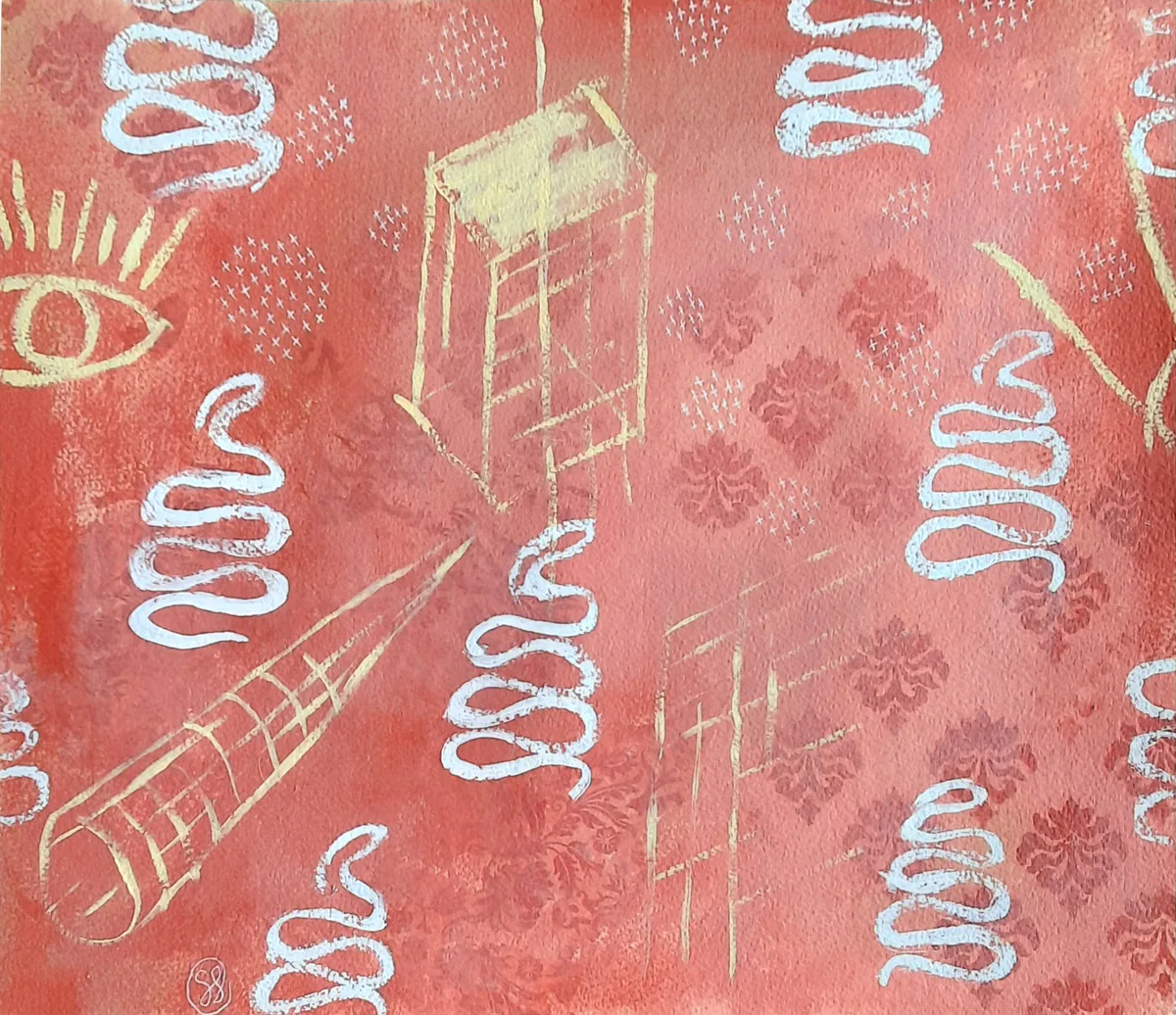 Red Room, painting by Siv Lavell