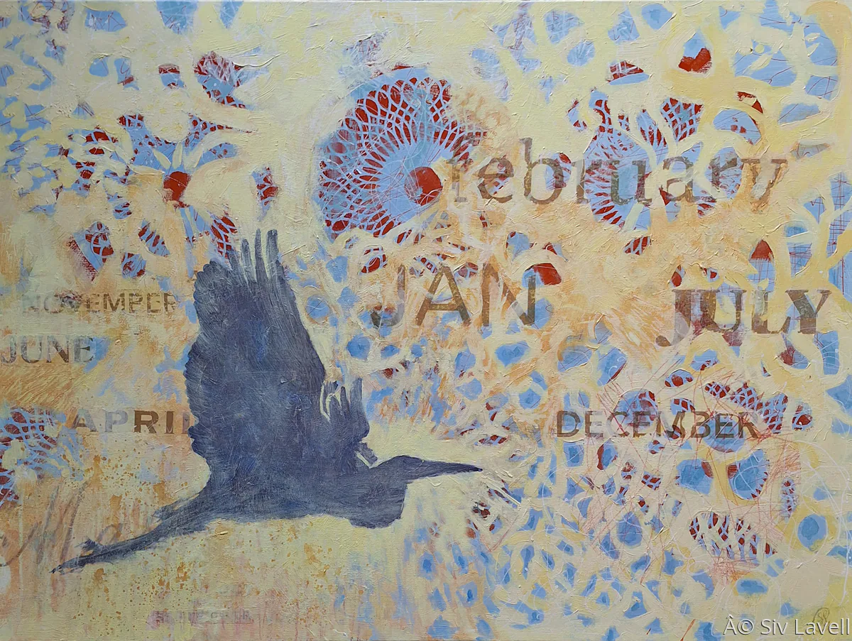 Time flies, painting by Siv Lavell